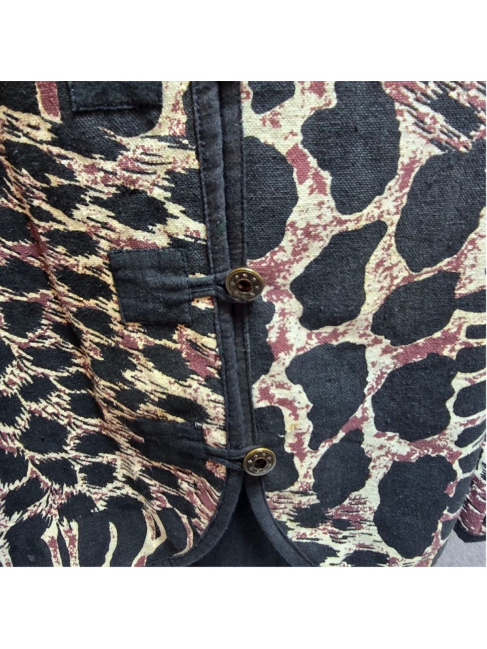 Women's Jacqueline Lauren Animal Print Blazer XL Black Beige - Picture 2 of 8